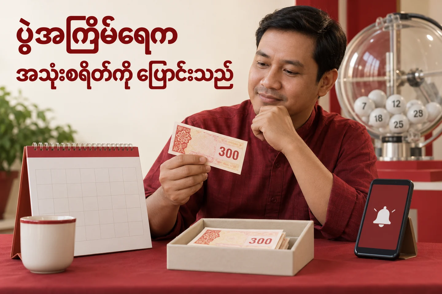ထီအကြိမ်ရေနှင့် ဘတ်ဂျက်: တစ်နေ့ ၂ ပွဲ၊ ၆ ပွဲဆို ကုန်ကျငွေ ဘယ်လောက်ကွာမလဲ — စိတ်ကူးထီဆိုင်ရာ သရုပ်ဖော်ပုံ။