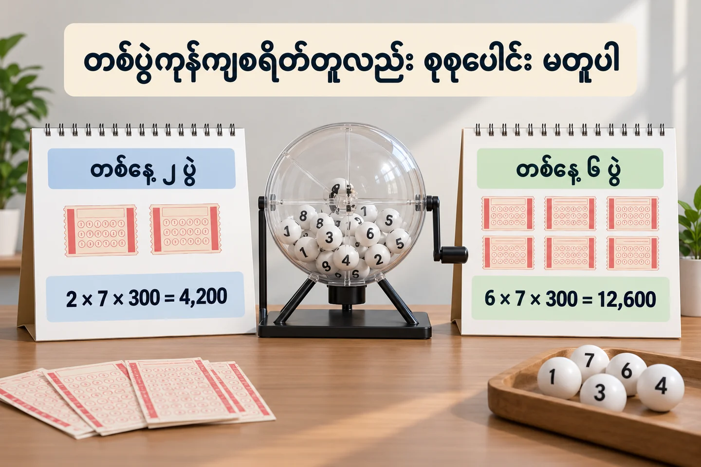 တစ်ပတ်စာ ကုန်ကျငွေနှင့် ပါဝင် entry ရပ်နားအမှတ်ကို တွက်နည်း ကိုပြထားသော စိတ်ကူးသင်္ချာနှင့် စာရင်းပုံ။
